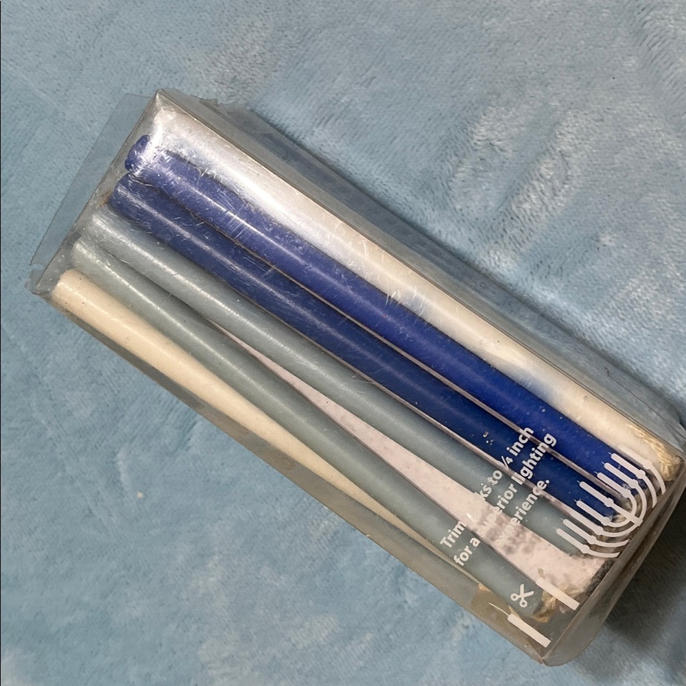 45 Blue and White Chanukah Candles for a Menorah ~5” - Picture 5 of 11
